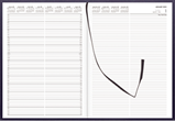 Milford 2023 A4 Interleaved Appointment Diary 2 days to view with 2 full pages Sat/Sun, 1/4 hour appointments 7am-7.45pm.